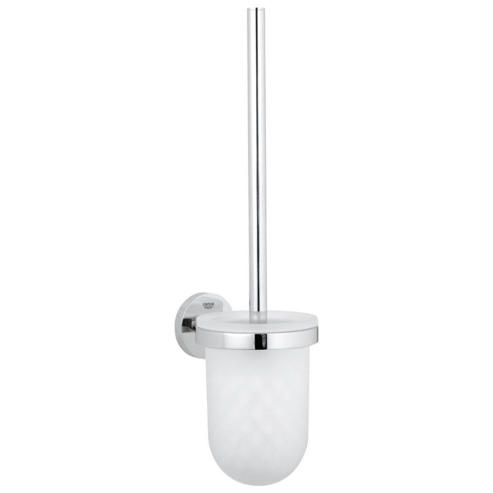 GROHE Essentials 40374001 – nástěnná WC štětka s držákem, matné sklo / chrom
